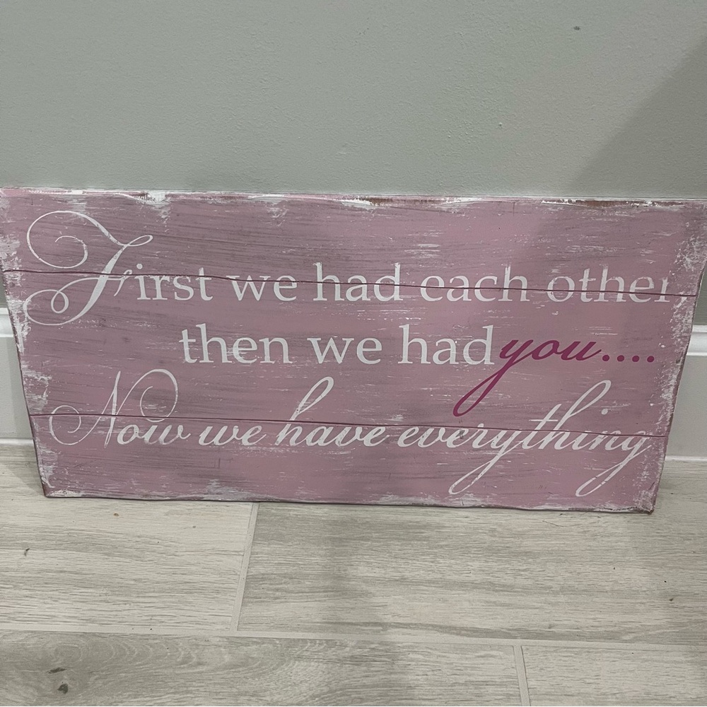 Pink Nursery Wooden Wall Sign